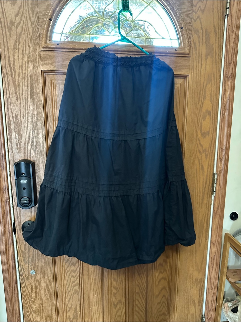 Quince Black Tiered Midi Skirt